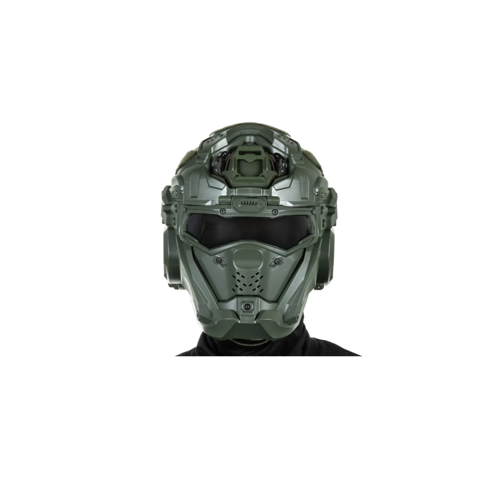 Wosport W Assault Helmet II Olive Tactical Helmet with Integrated Mask