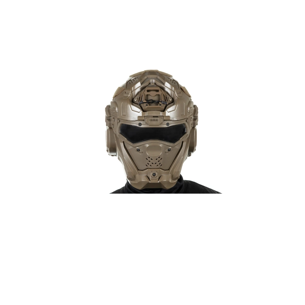 Wosport W Assault Helmet II Tan Tactical Helmet with Integrated Mask and Visor