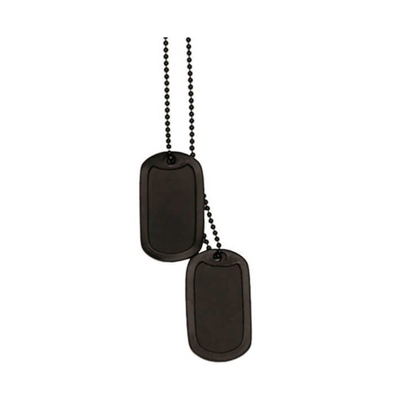 USA ID PLATES WITH RUBBER 2PCS BLACK