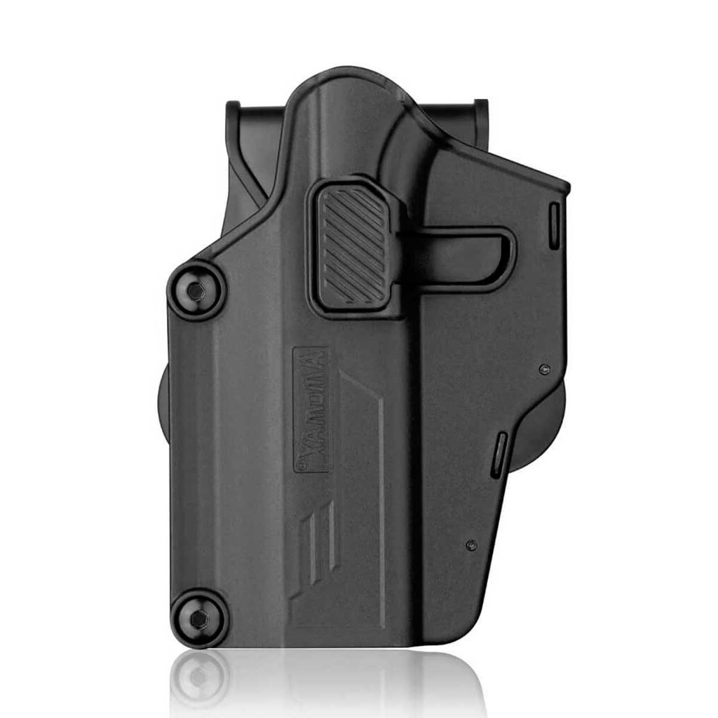 AMOMAX UNIVERSAL RIGID PISTOL HOLSTER LEFT HANDED BLACK