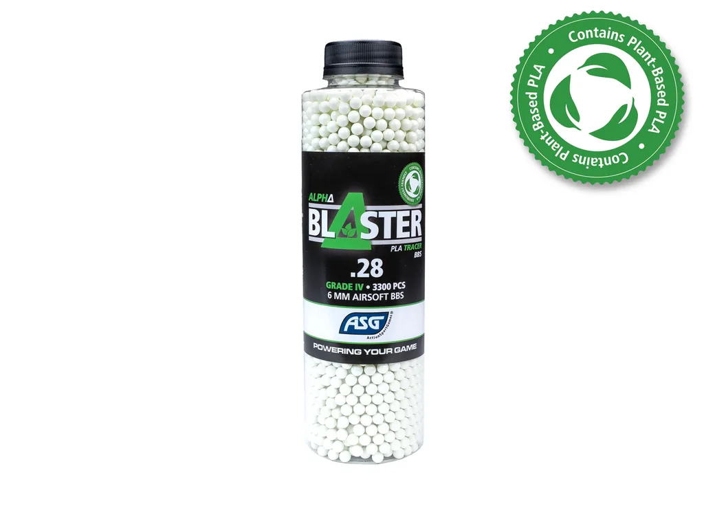 Alpha Blaster PLA Green Tracer BIO BBs - 0.28g 3300 pcs