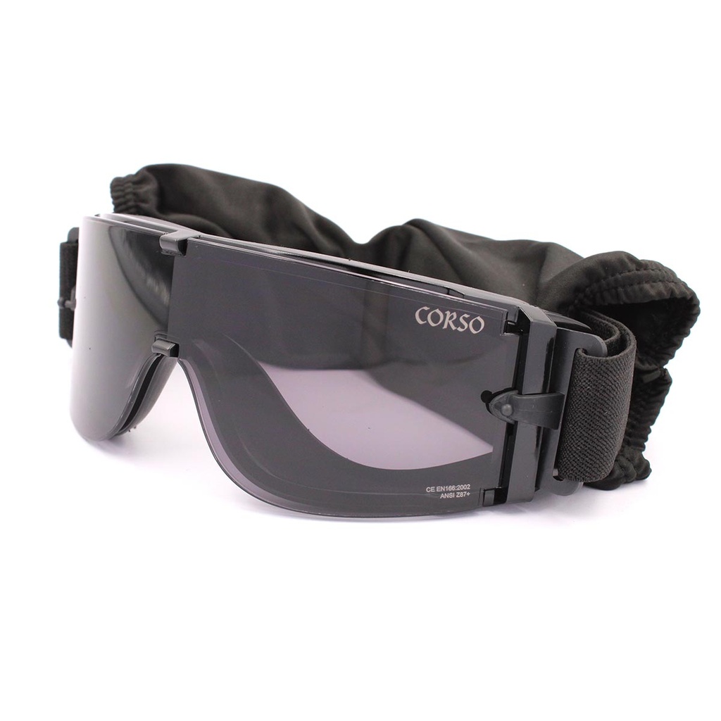 CORSO REVENGE MK800 GOGGLES 3 BLACK LENSES