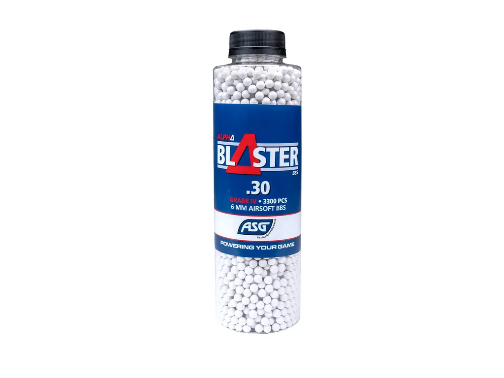 ASG Alpha Blaster BBs, 0.30g, 3300 pcs, bottle