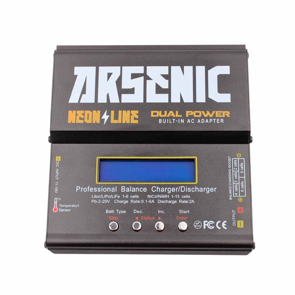 ARSENIC B6AC BATTERY CHARGER, LIPO/LIFE/NIMH BALANCER, 80W, BLACK